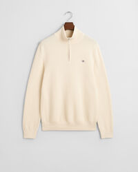 Micro Textured Cotton Half-Zip Sweater