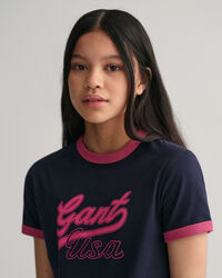 Teen Girls Cropped GANT USA T-Shirt