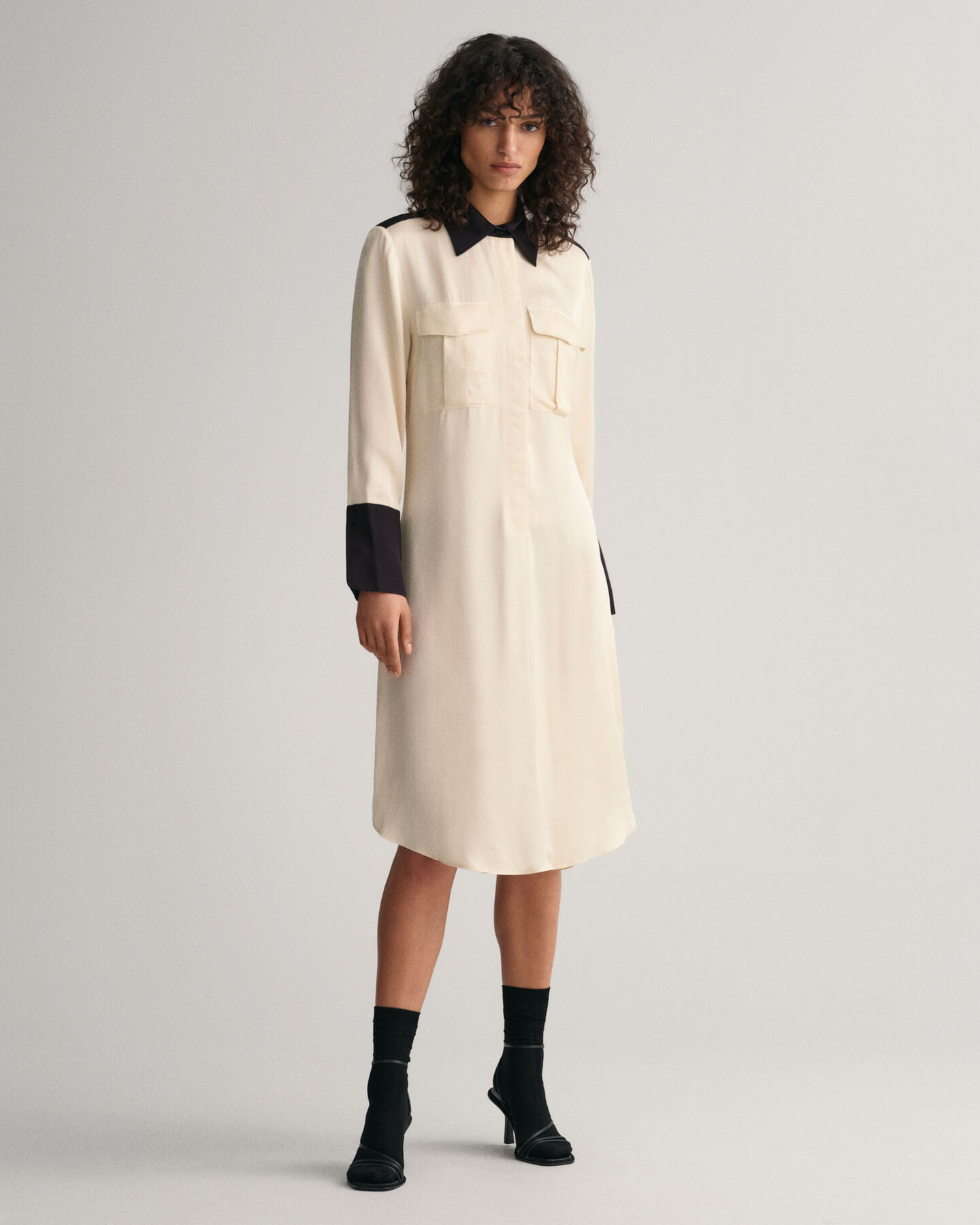 Color Block Shirt Dress