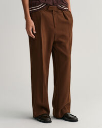 Wide Leg Wool Crepe Suit Pants