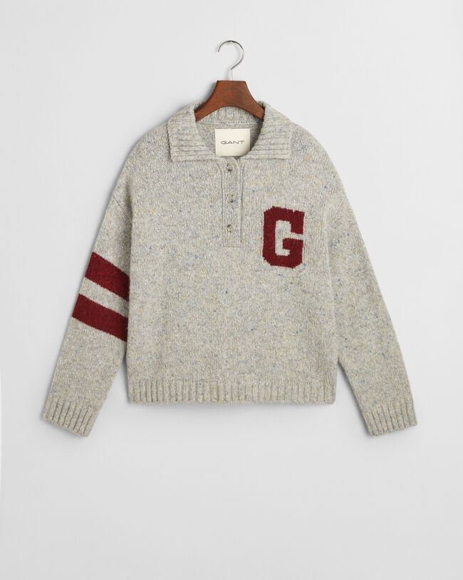 G Intarsia Knitted Polo Sweater