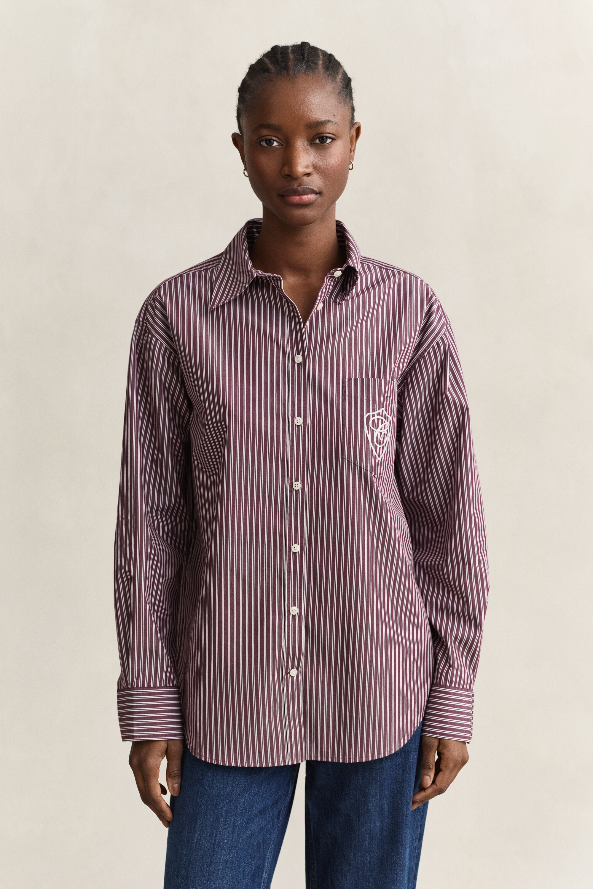 Relaxed Fit Striped Classic Poplin Shirt