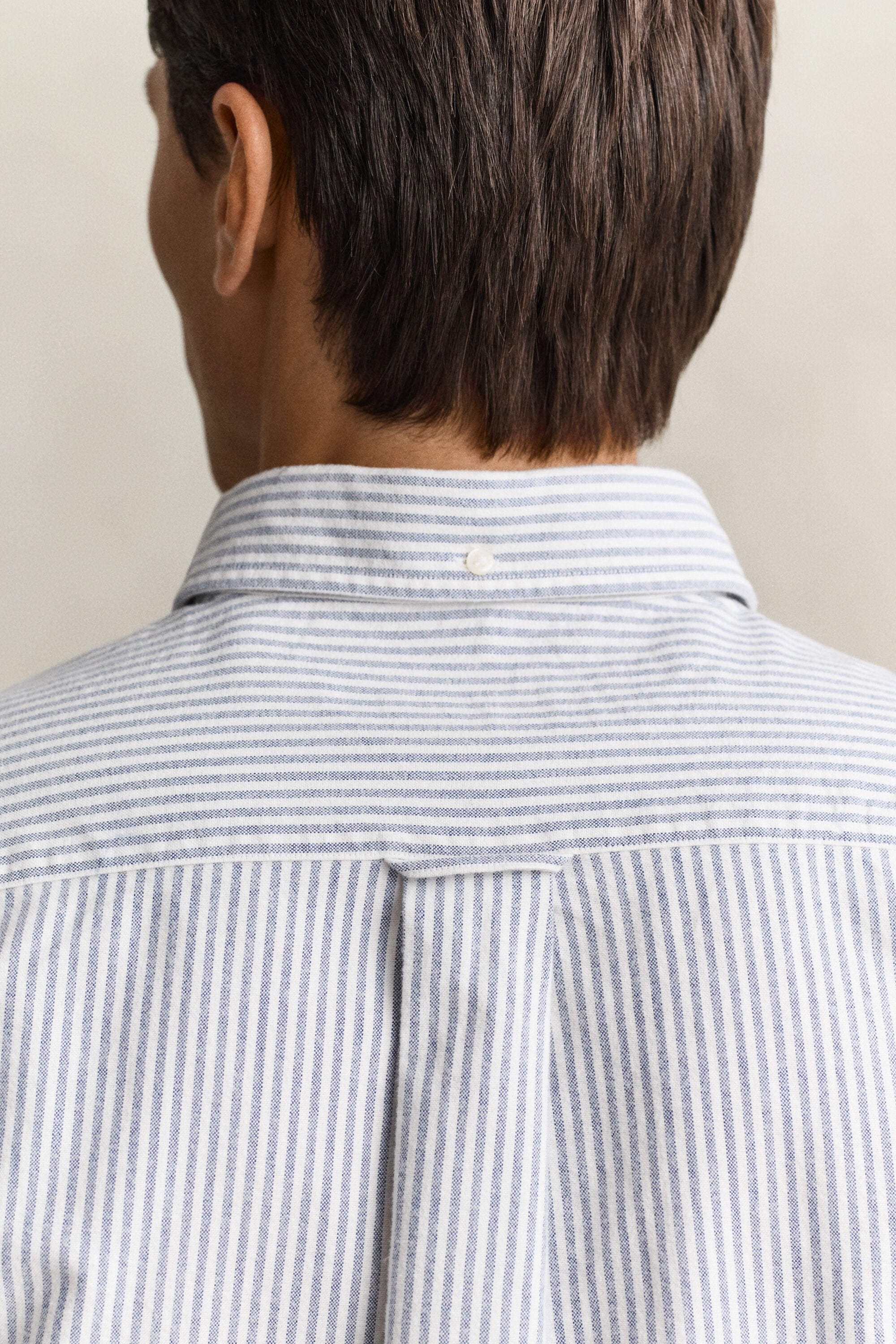 Striped Brushed Oxford Shirt — CRISP BLUE