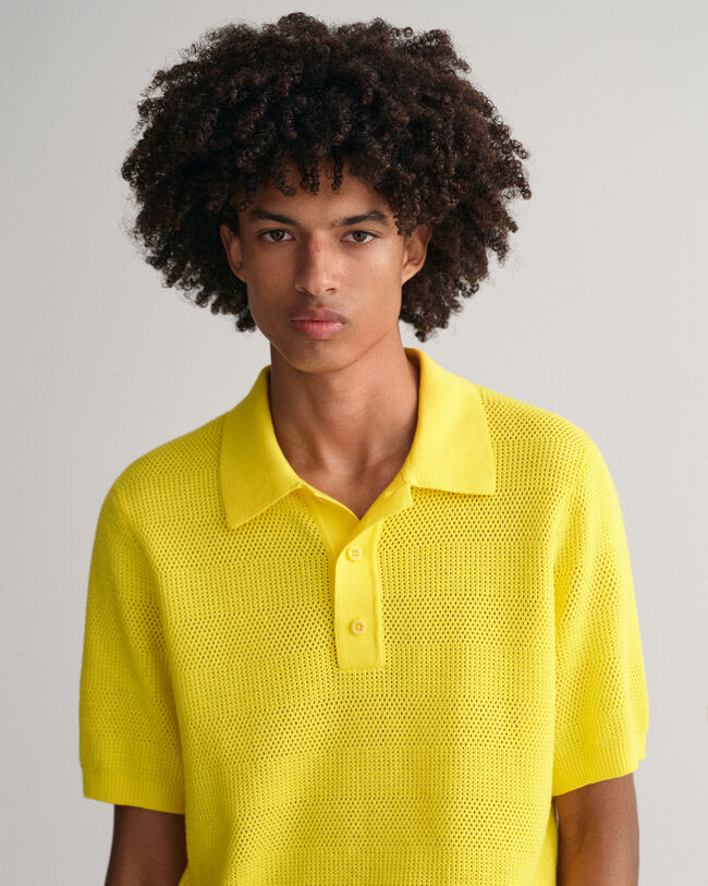 Textured Cotton Polo Shirt