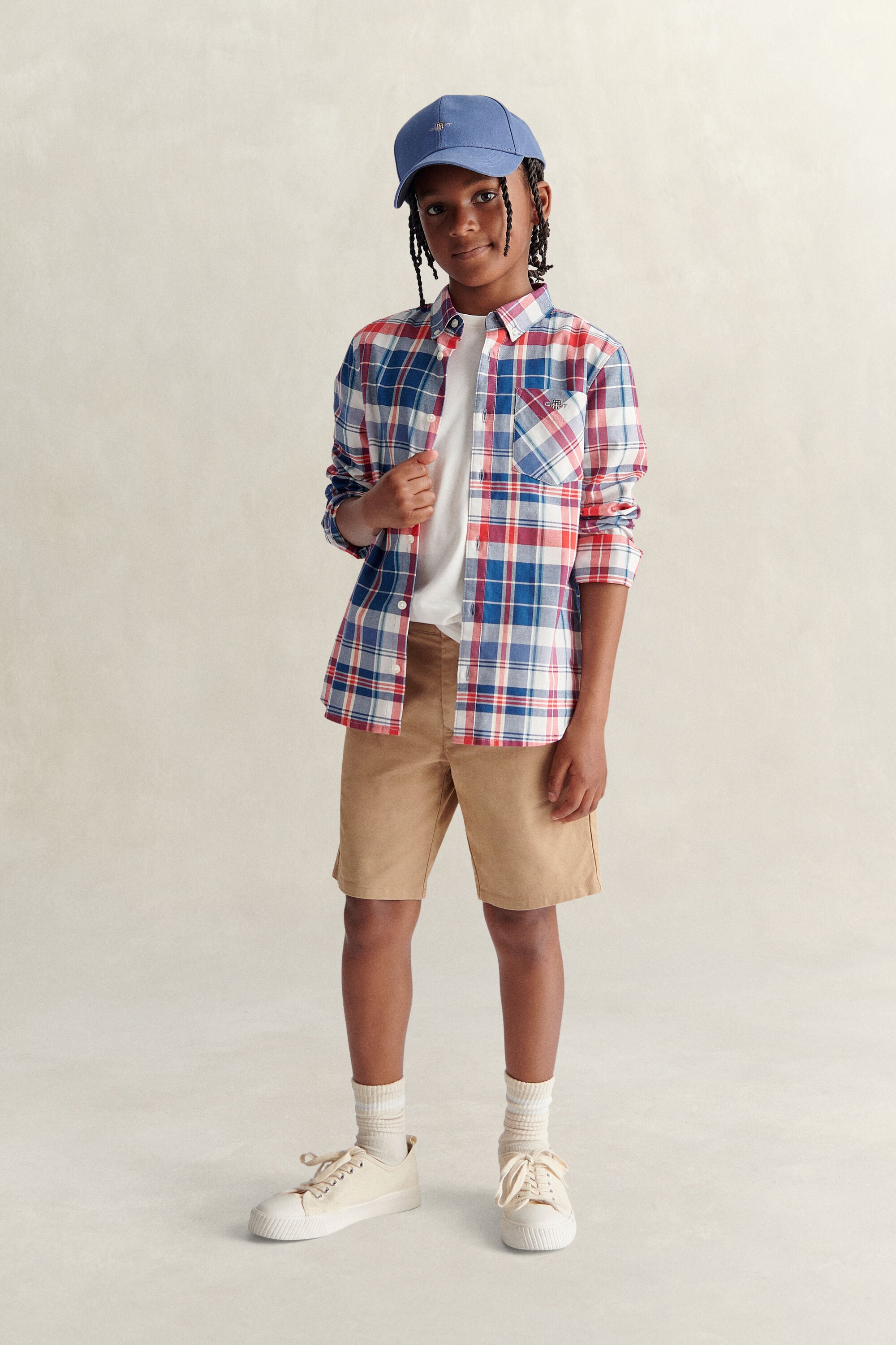 Teen Boys Checked Shirt — FADED DENIM