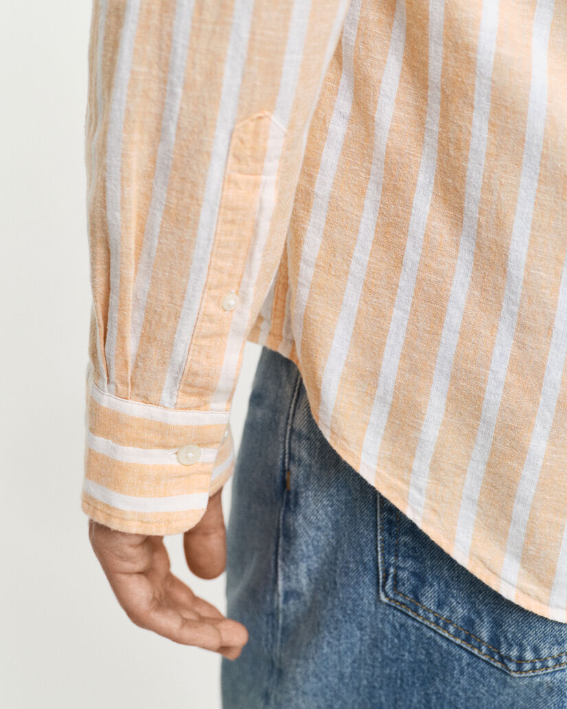 Regular Fit Striped Cotton Linen Shirt