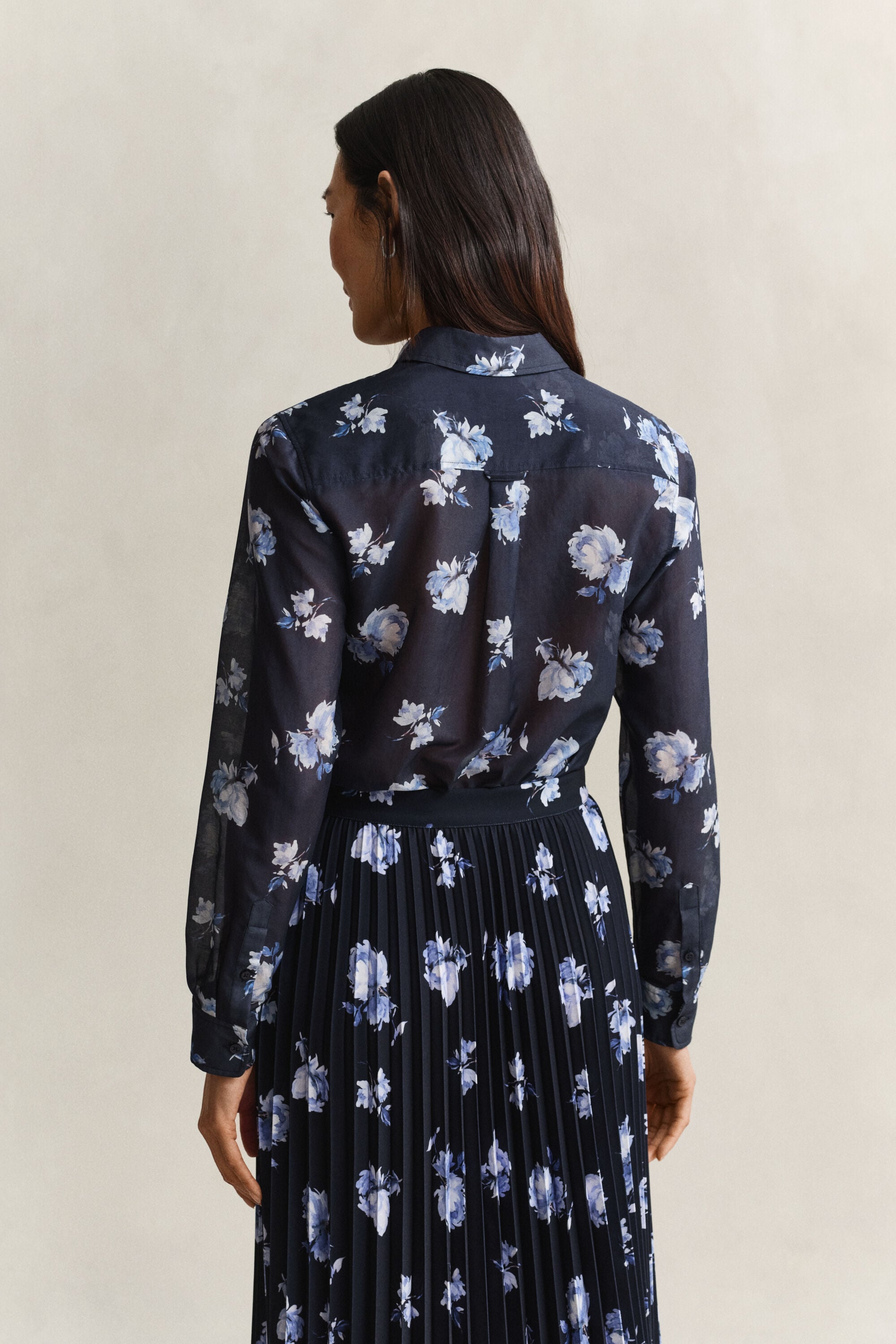 Floral Print Cotton Silk Shirt