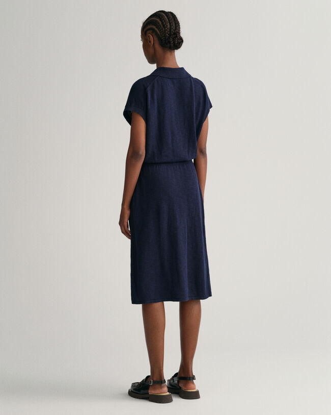 Collared Linen Blend Dress