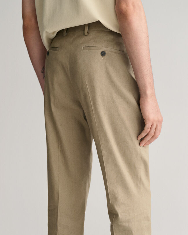 Slim Fit Cotton Linen Suit Pants
