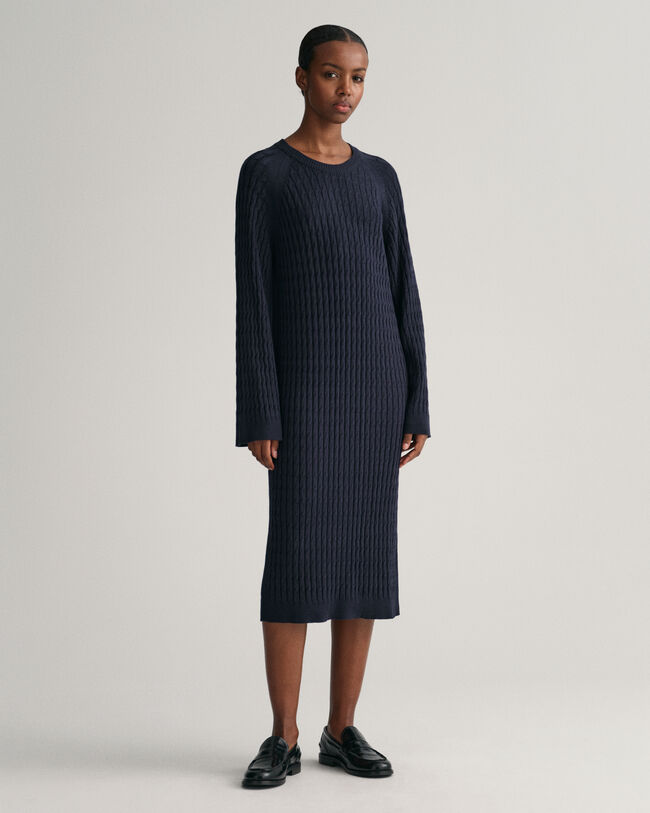 Cable Knit Crew Neck Dress