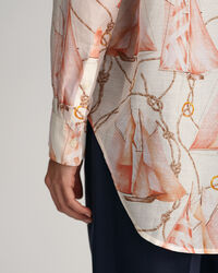 Relaxed Fit Saling Print Cotton Silk Shirt