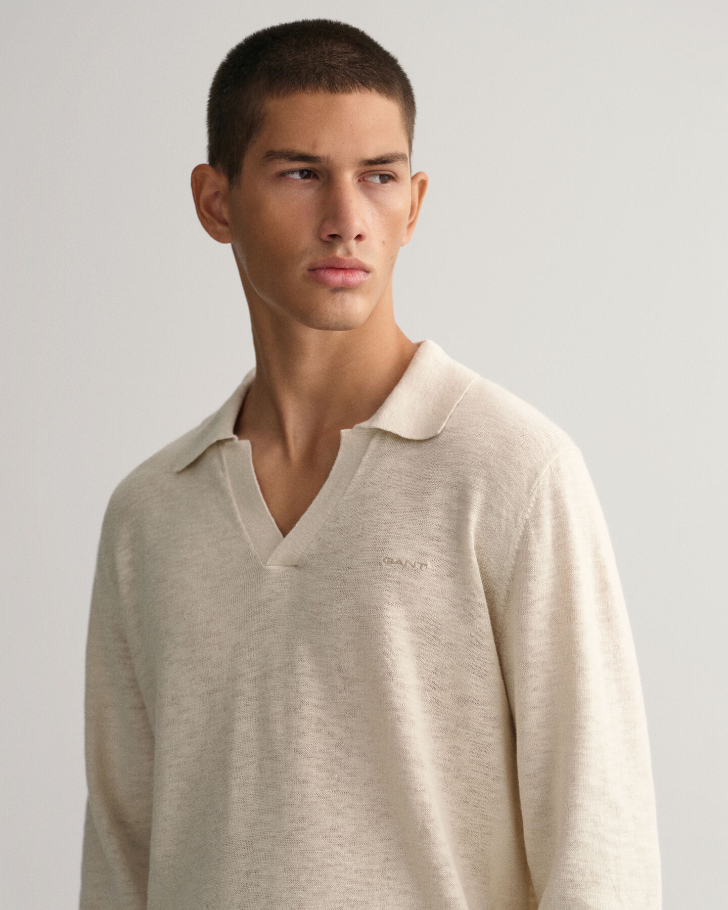 Cotton Linen Polo Sweater