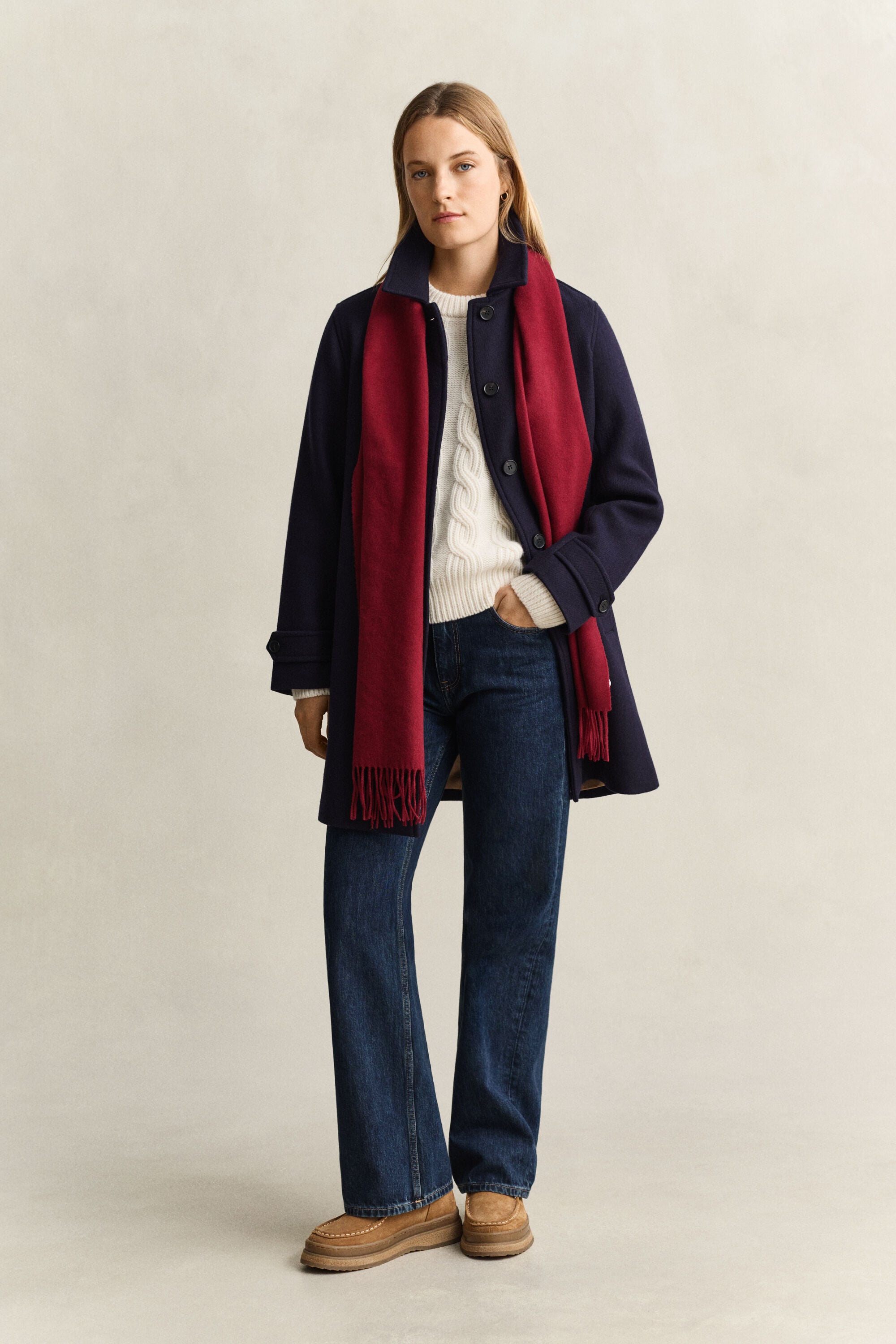 Wool Blend Cable Knit Sweater