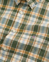 Regular Fit Checked Cotton Linen Short Sleeve Shirt