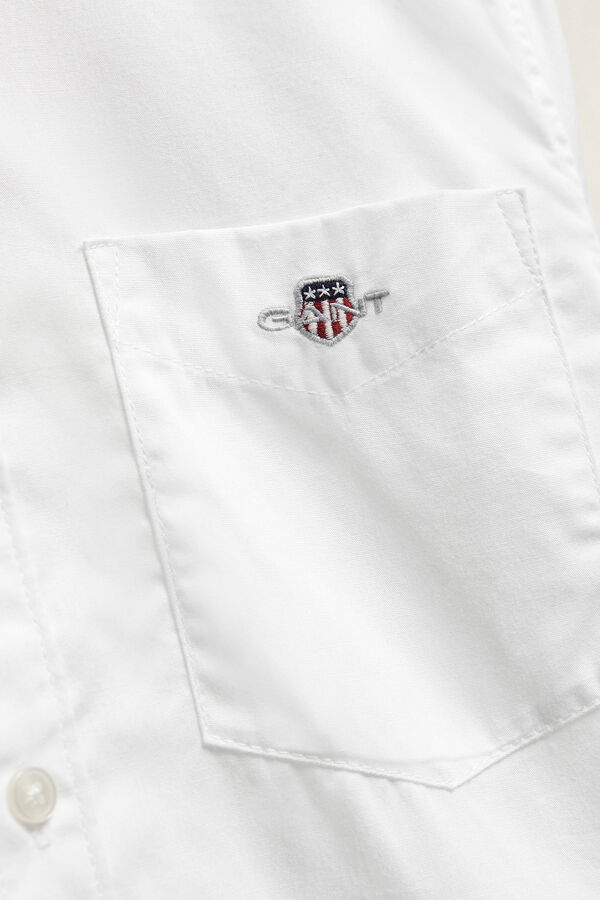 Teen Boys Shield Poplin Shirt — WHITE