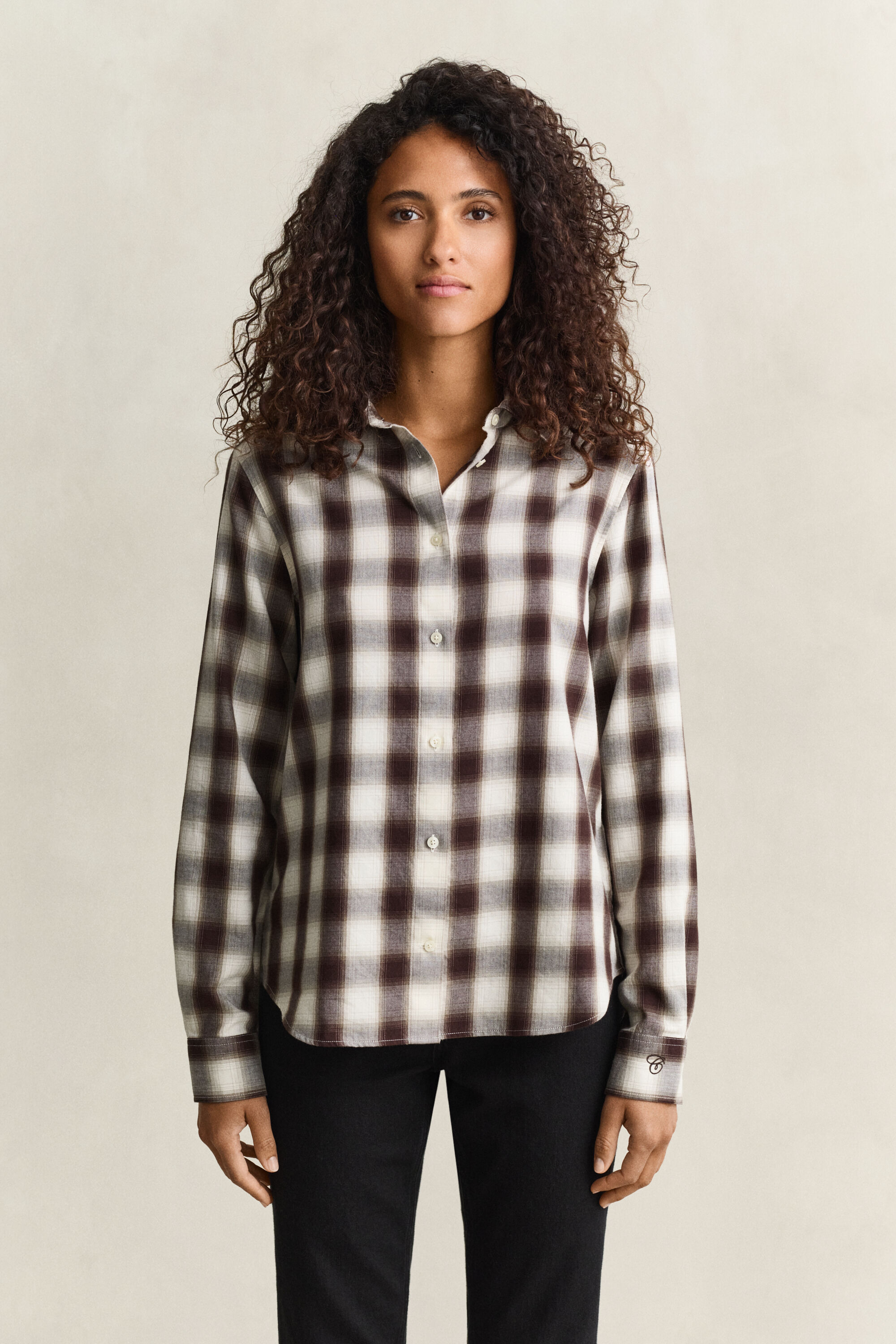 Regular Flannel Shirt — DEEP BROWN