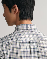 Regular Fit Micro Check Poplin Short Sleeve Shirt