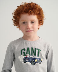 Boys Driving Dog Long Sleeve T-Shirt