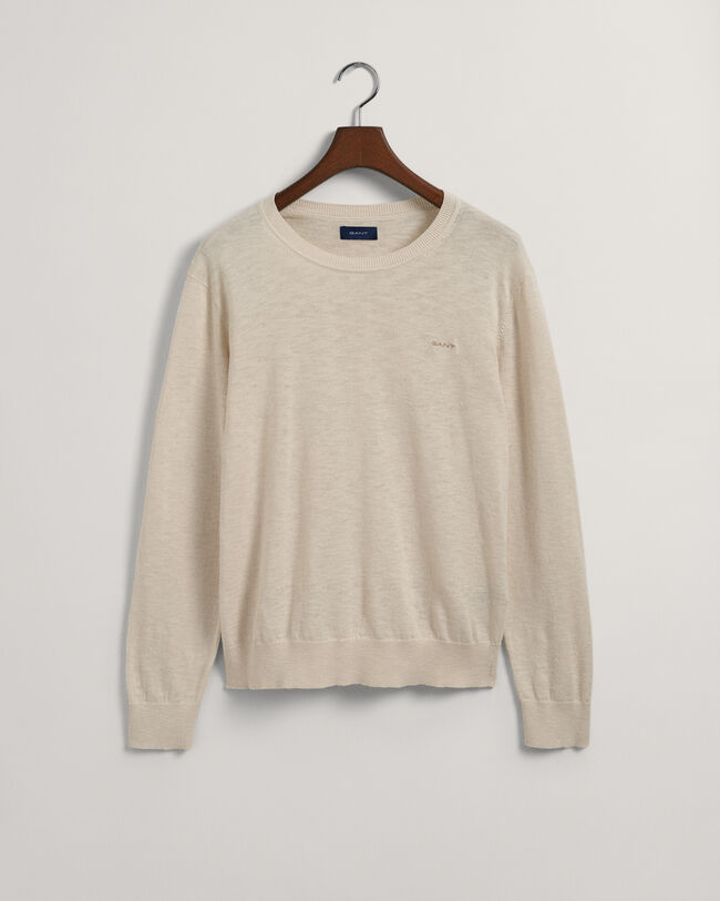 Cotton Linen Crew Neck Sweater