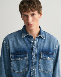 Oversized Heavy Washed Denim Shirt