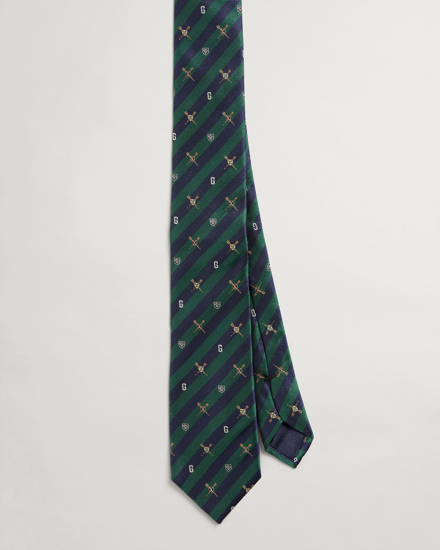 Oars Print Silk Tie