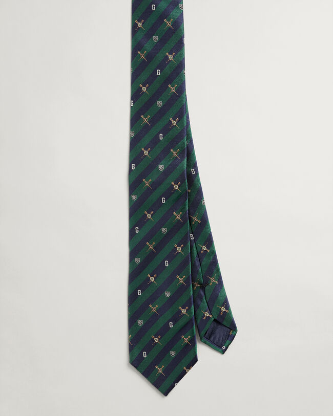 Oars Print Silk Tie