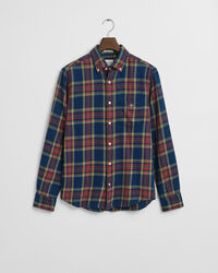 Regular Fit Checked Indigo Twill Shirt