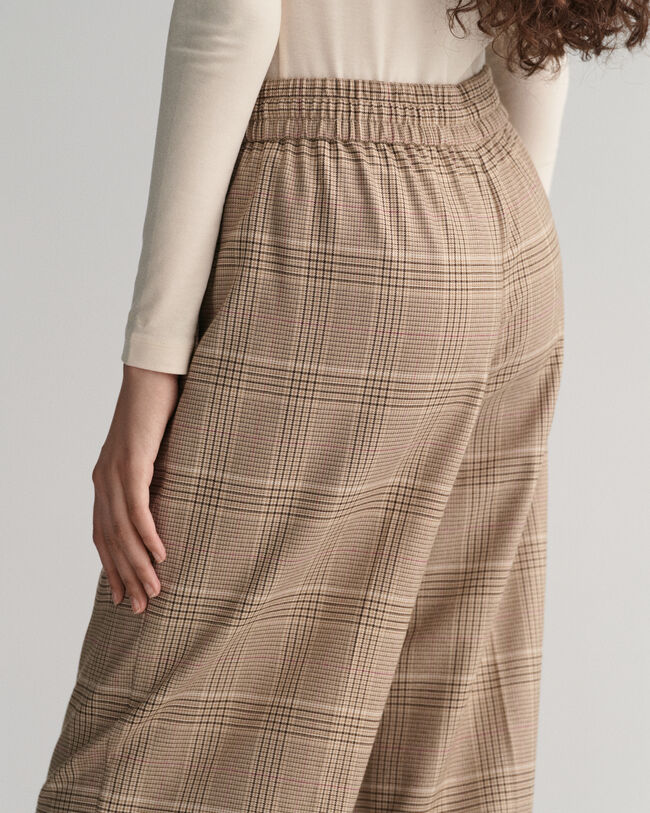 Relaxed Fit Checked Pull-On Pants