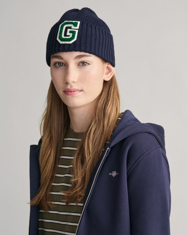 Teens G Badge Ribbed Knit Beanie