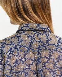 Relaxed Fit Paisley Cotton Silk Shirt