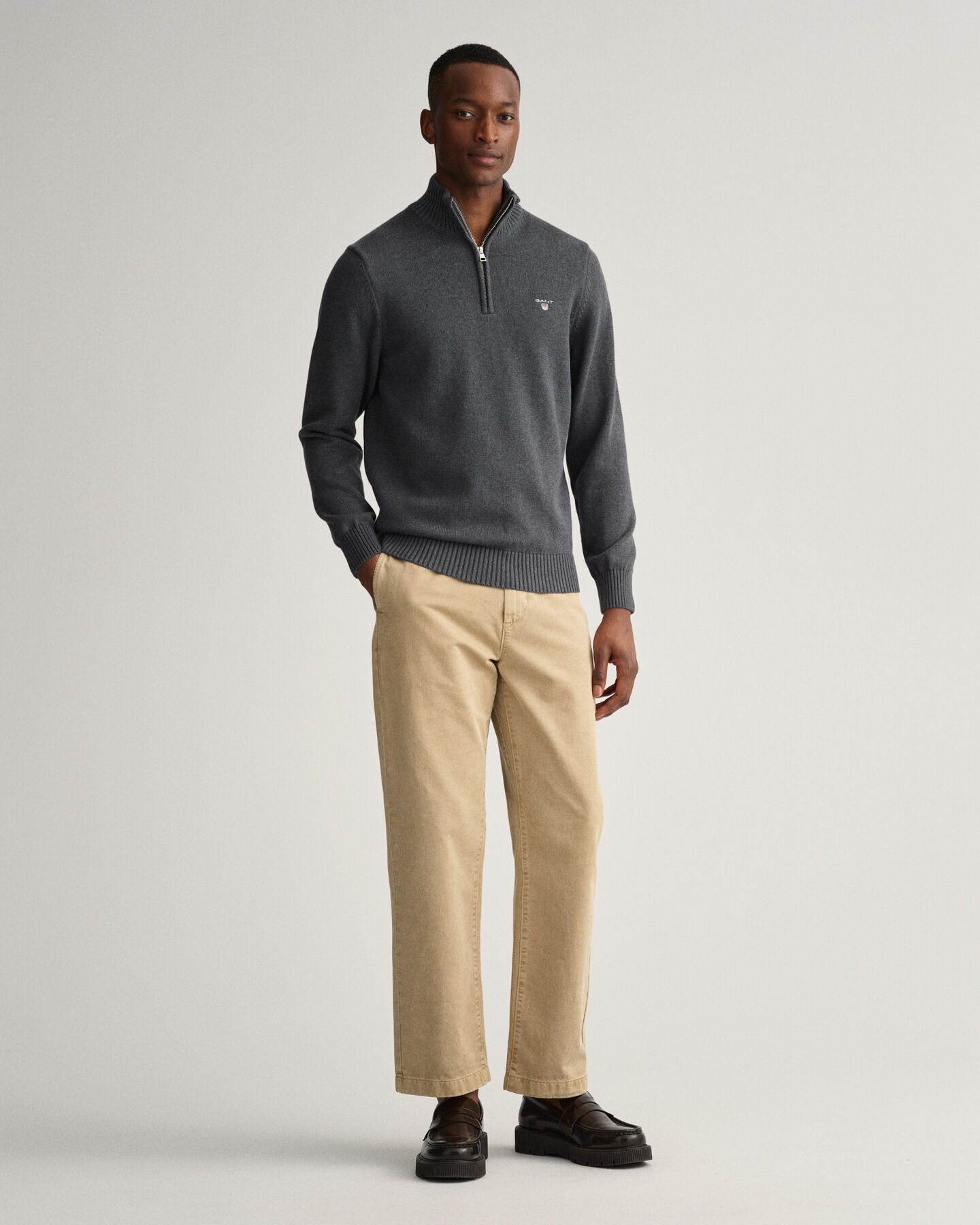 Casual Cotton Half-Zip Sweater