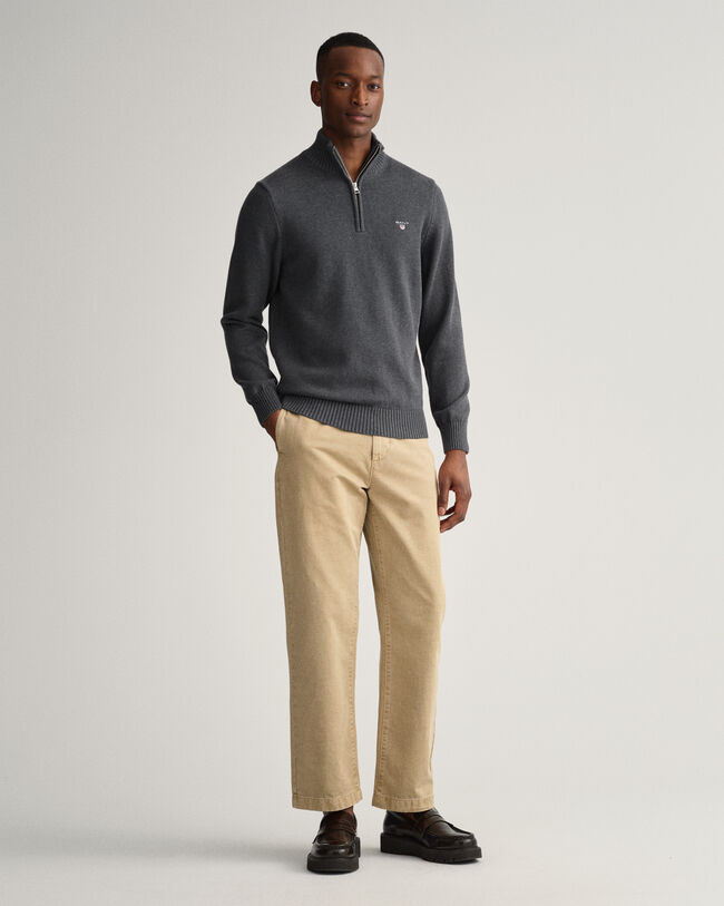 Casual Cotton Half-Zip Sweater