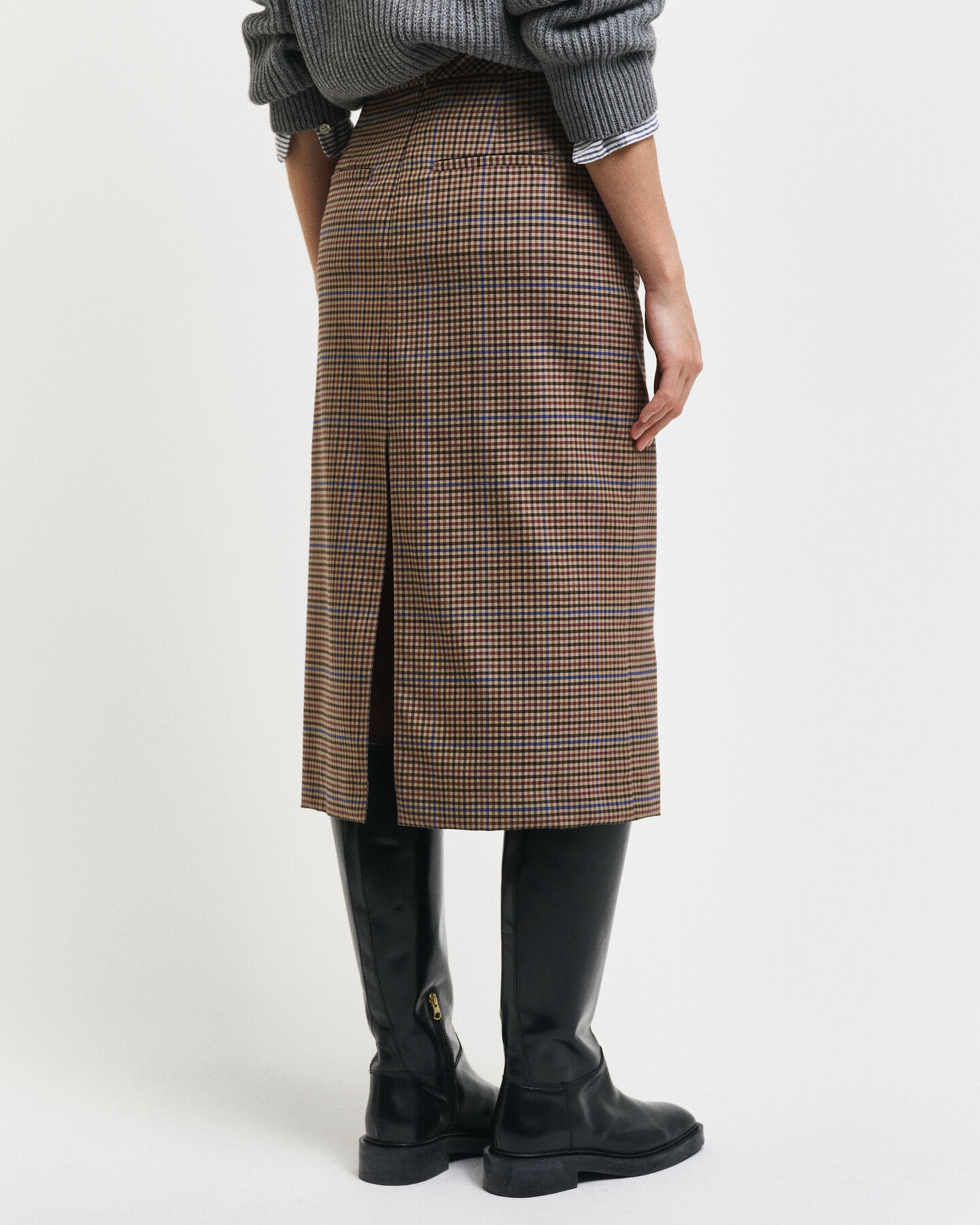 Checked Pencil Skirt