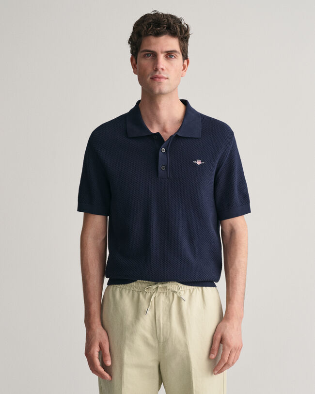 Structured Cotton Polo Sweater