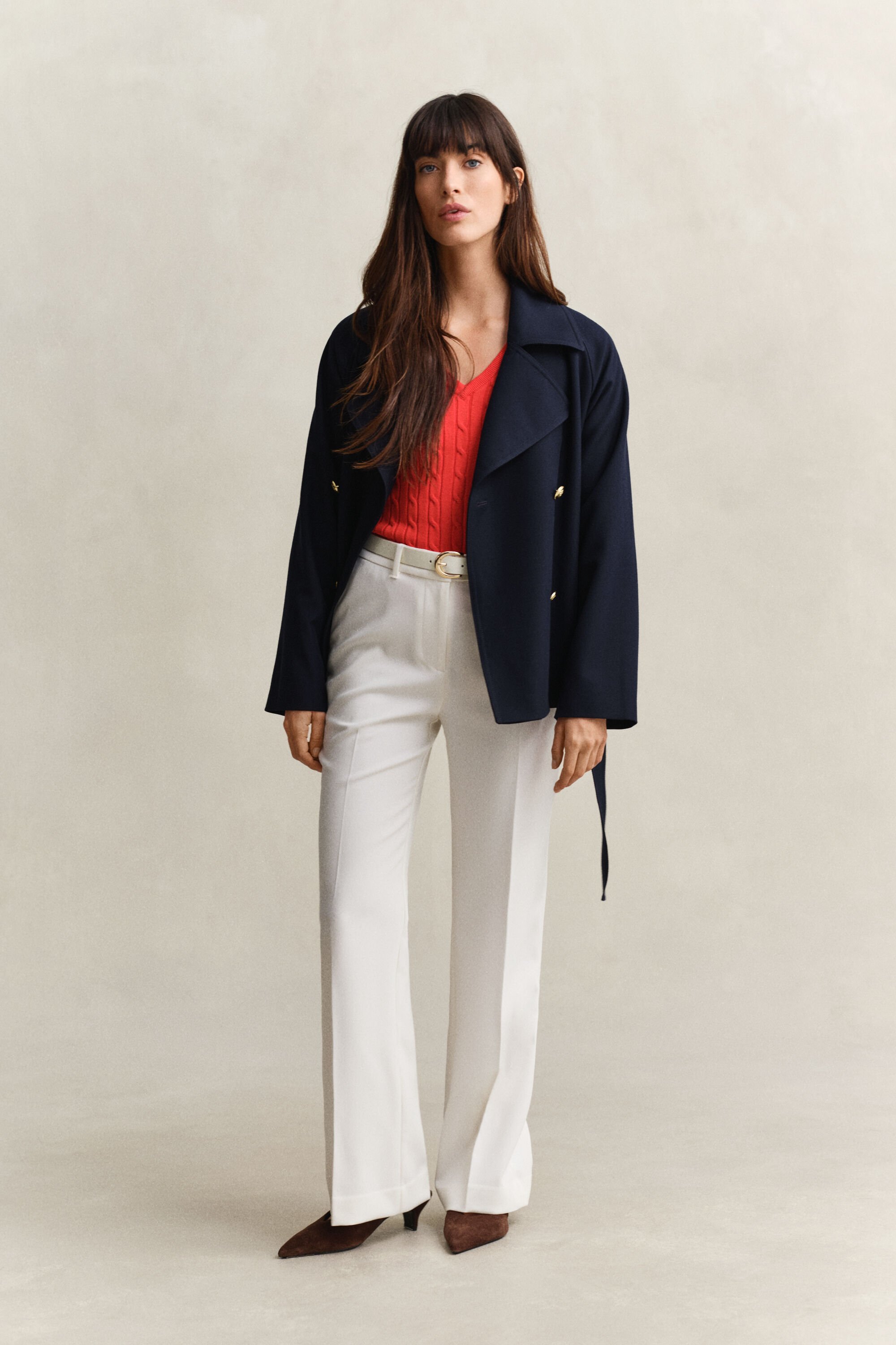 Cable Knit V-Neck Sweater