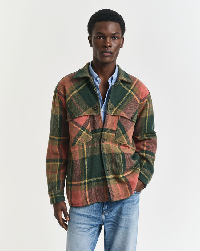 Relaxed Fit Checked Heavy Wool Shirt