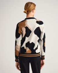 Leopard Intarsia Crew Neck Sweater