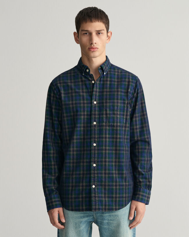 Regular Fit Checked Corduroy Shirt