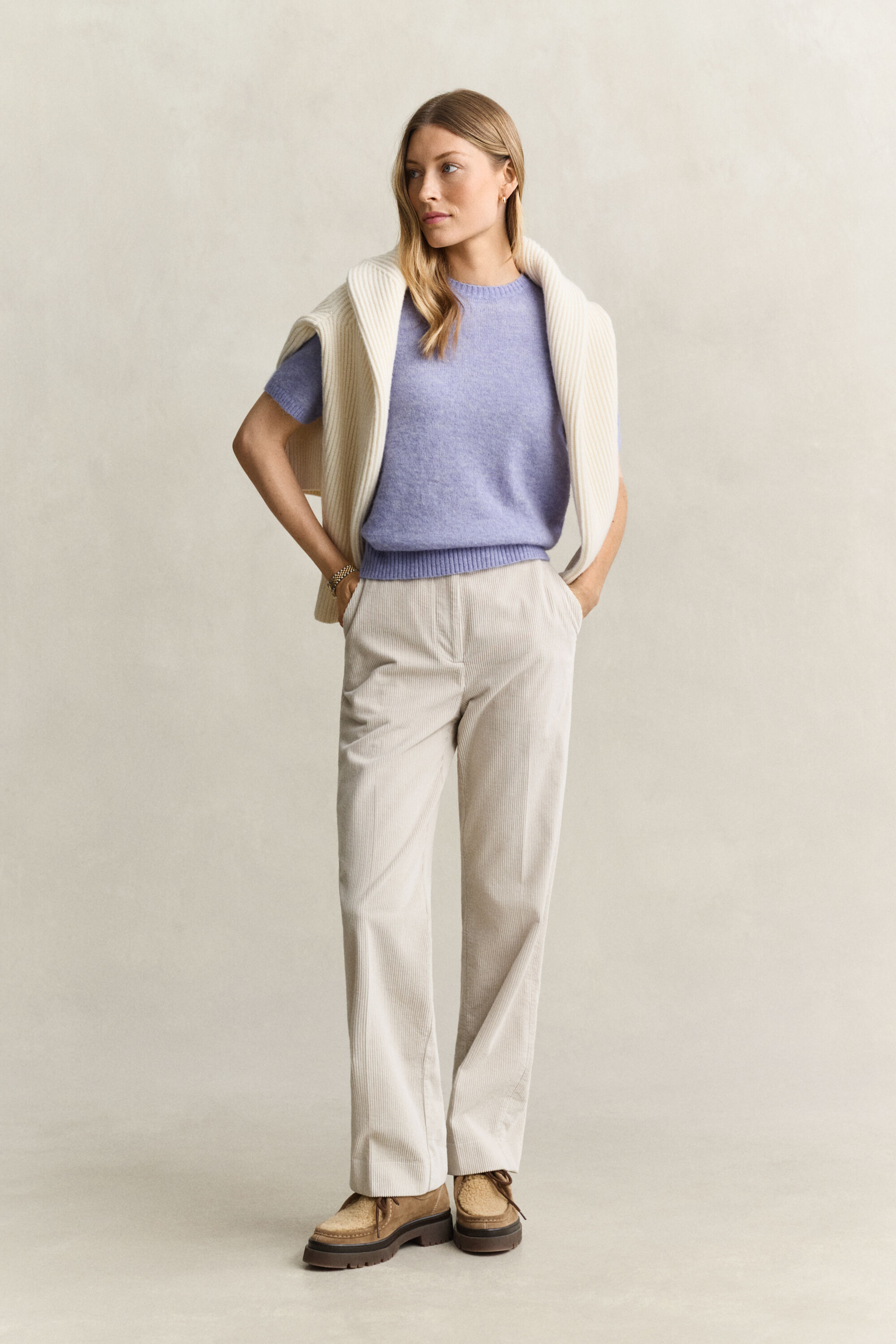 Alpaca Wool Blend Short Sleeve Sweater