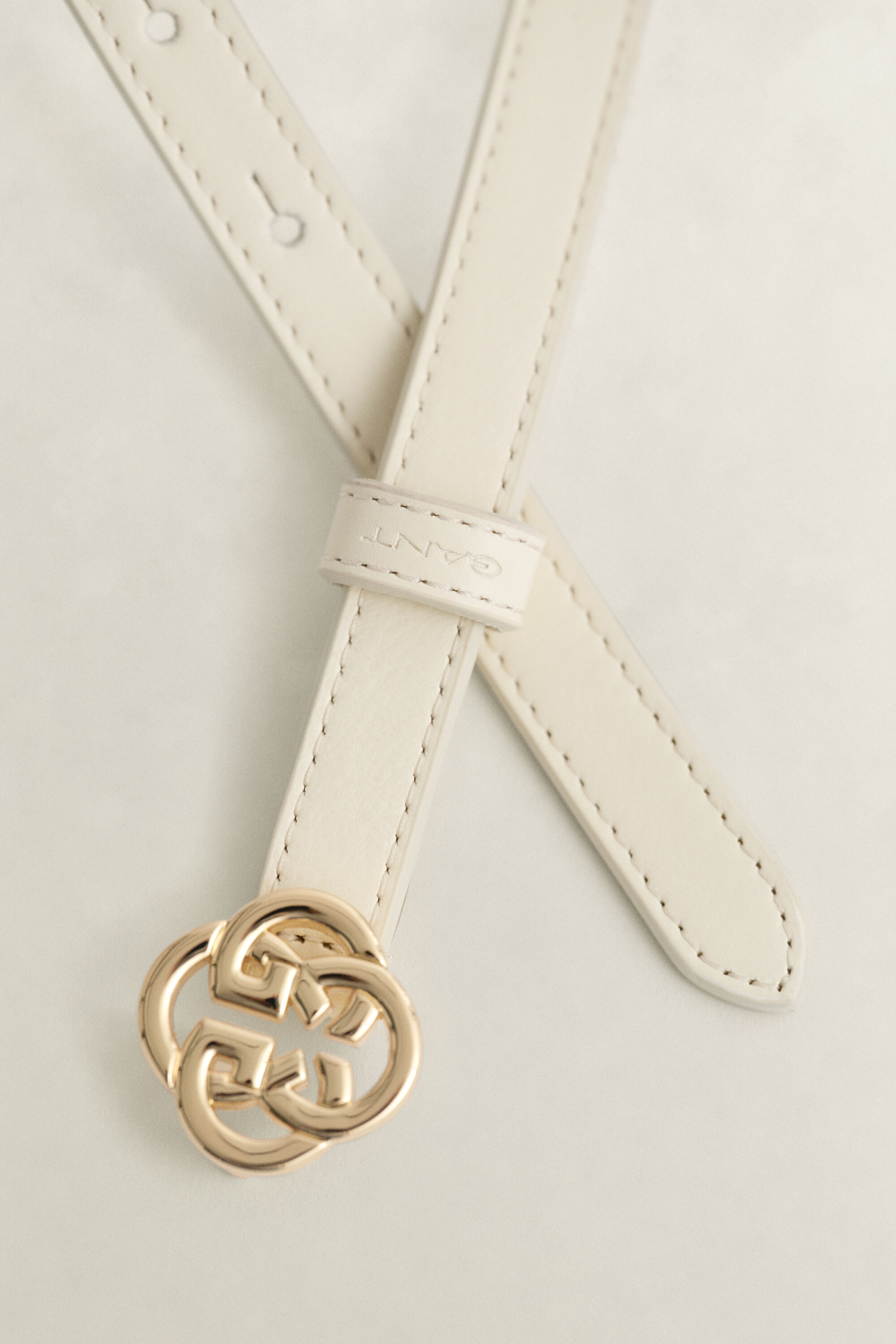 Monogram Buckle Leather Belt