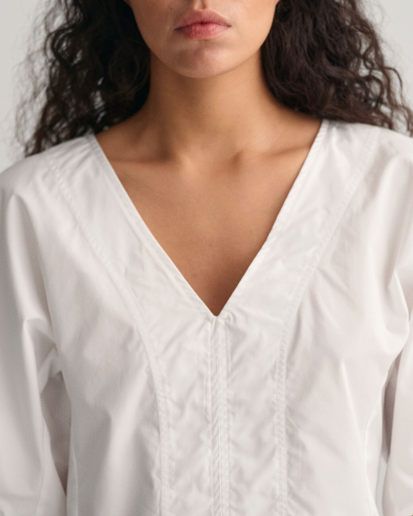 Balloon Sleeve V-Neck Top