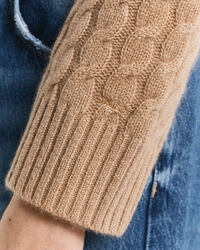 Cashmere Cable Knit Crew Neck Sweater