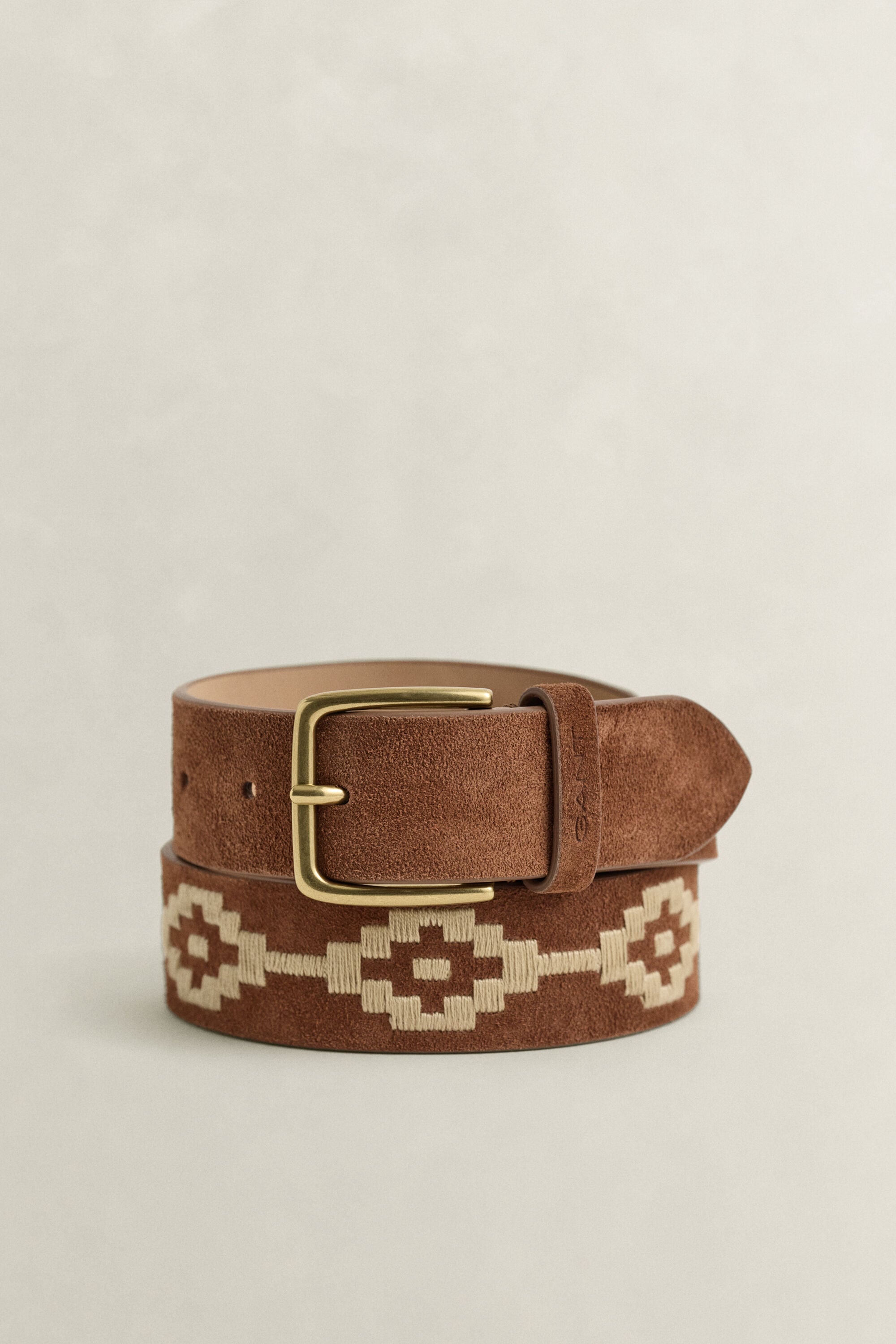 Embroidered Suede Belt