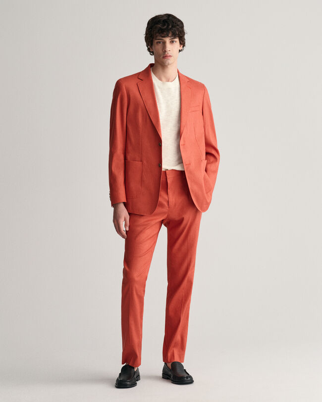 Slim Fit Cotton Linen Suit Pants