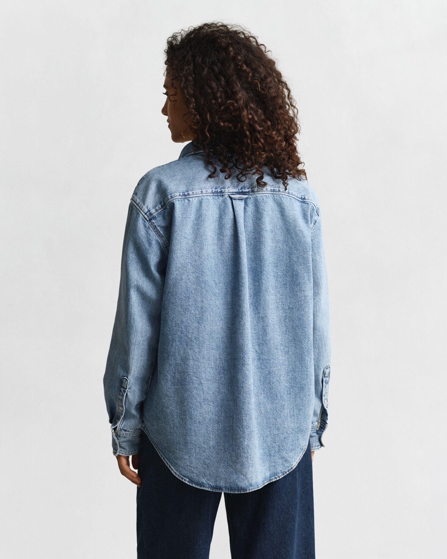 Relaxed Fit Denim Shirt — MID BLUE WORN IN