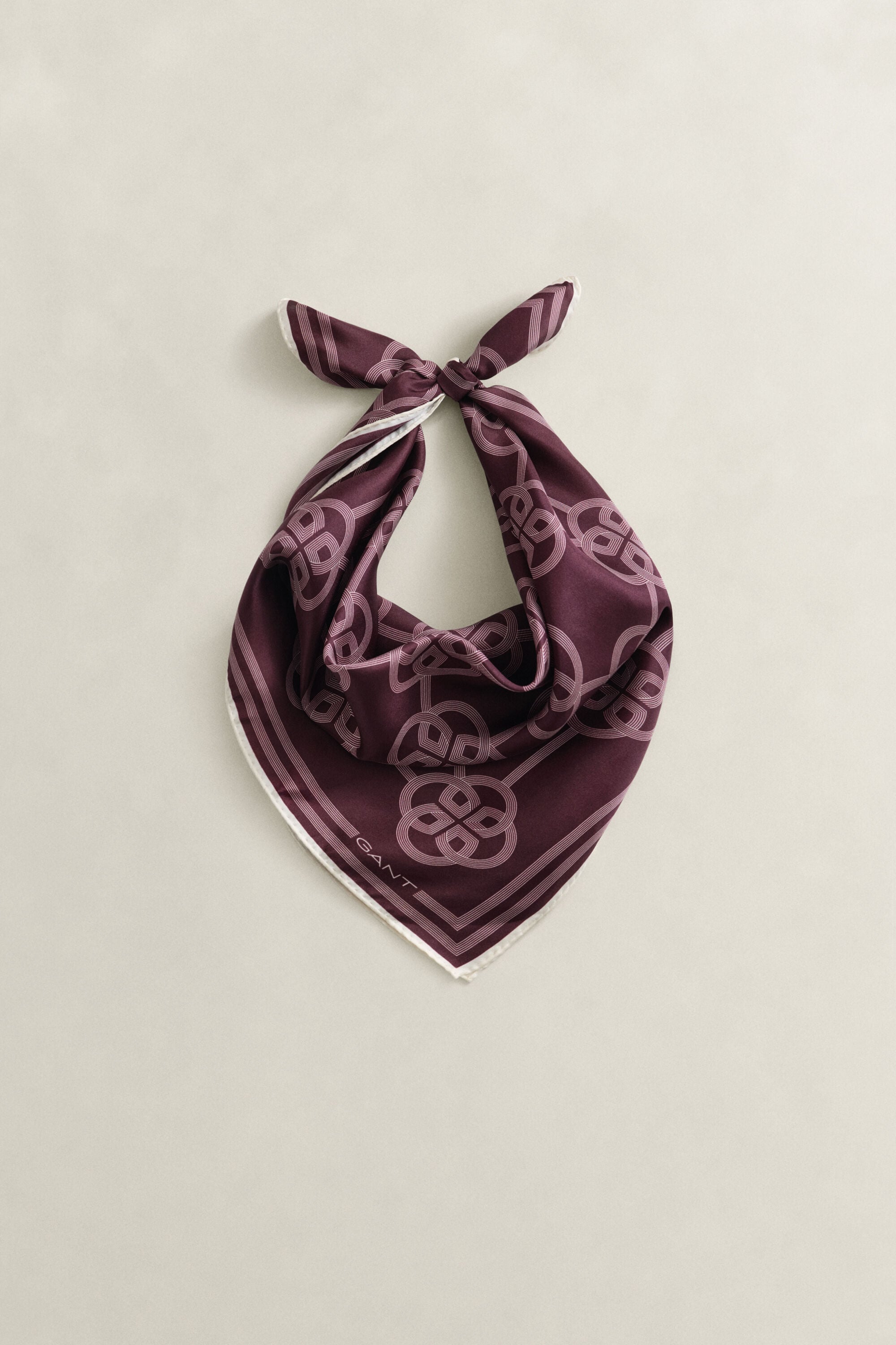 Monogram Print Silk Scarf