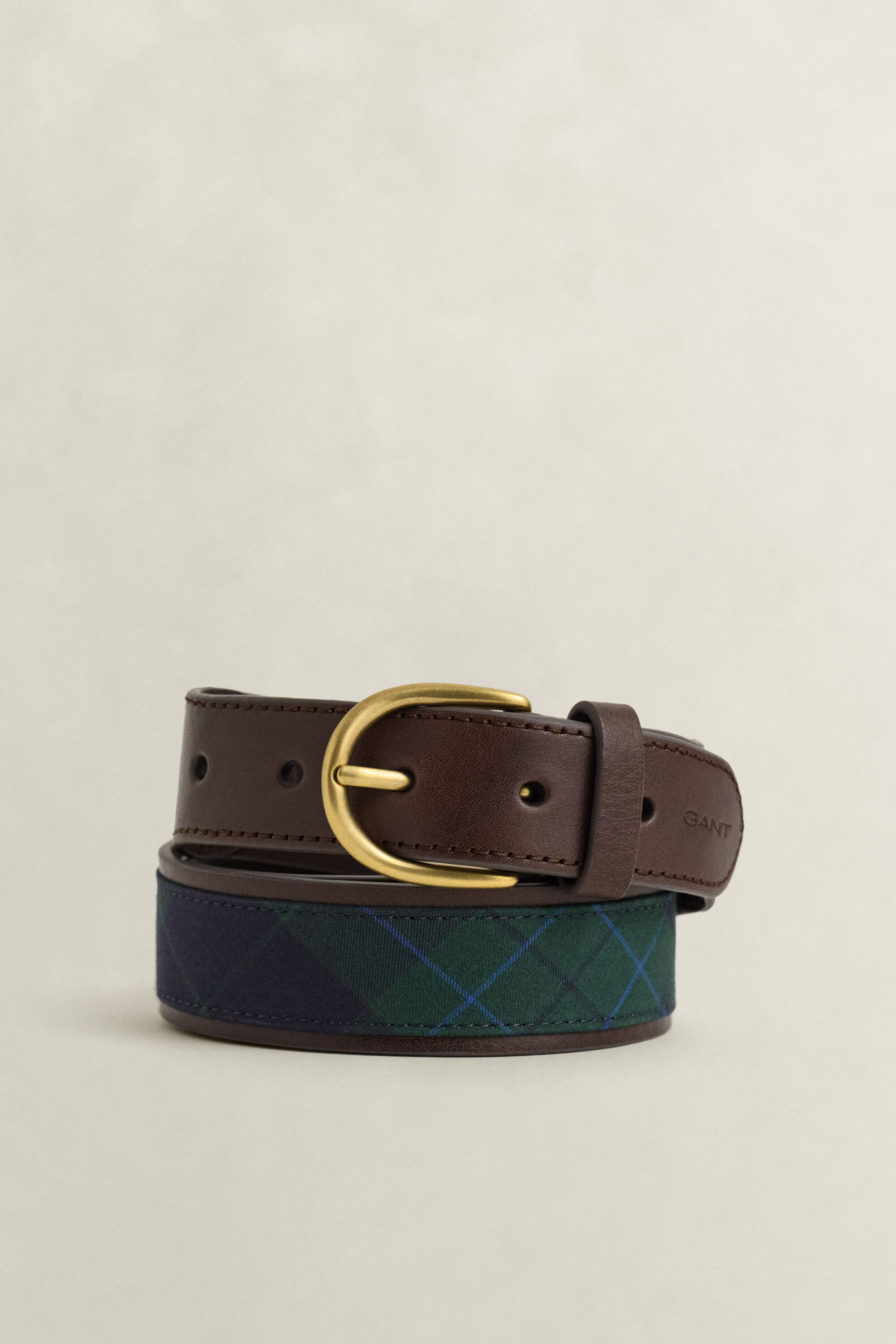 Checked Belt & Card Holder Gift Set