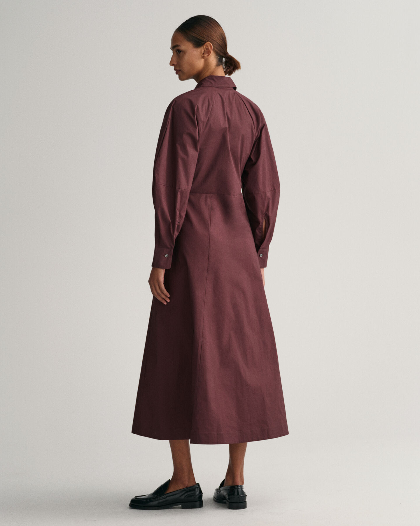 Volume Sleeve Shirt Dress