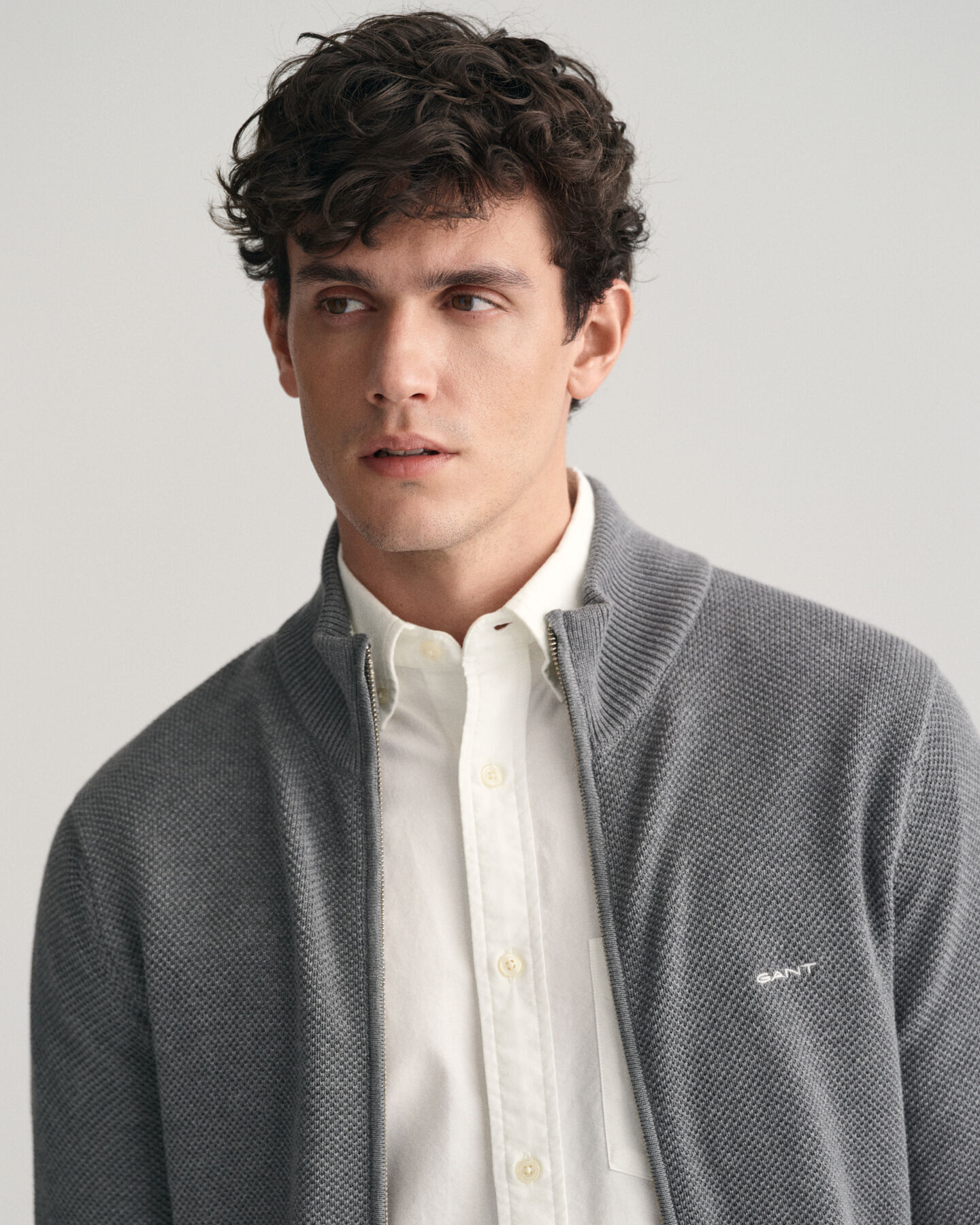 Cardigan GANT Uomo In Cotone - Maglione Con Cerniera, Comodo E Casual - Foto 2