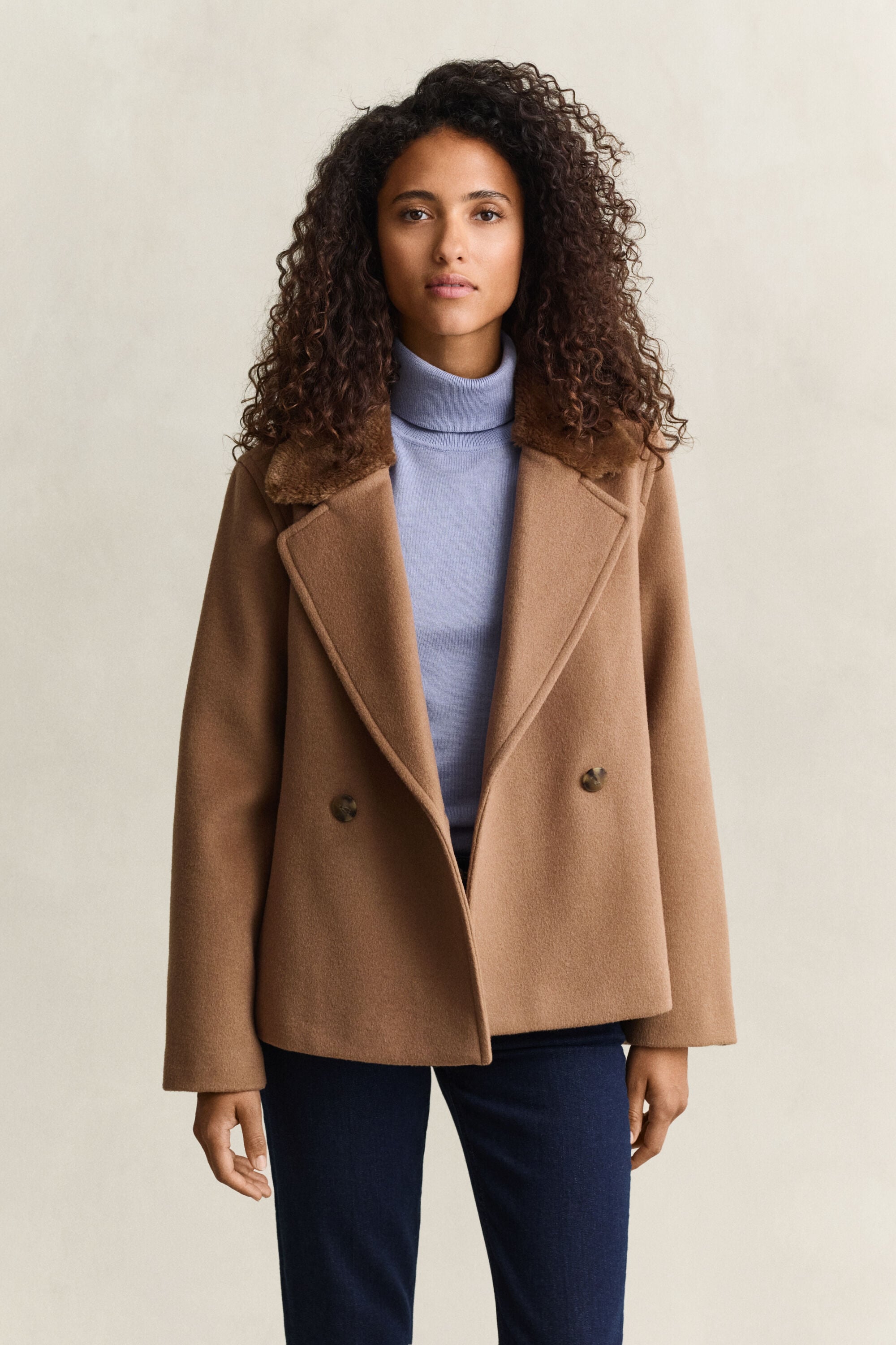 Faux Fur Collar Jacket